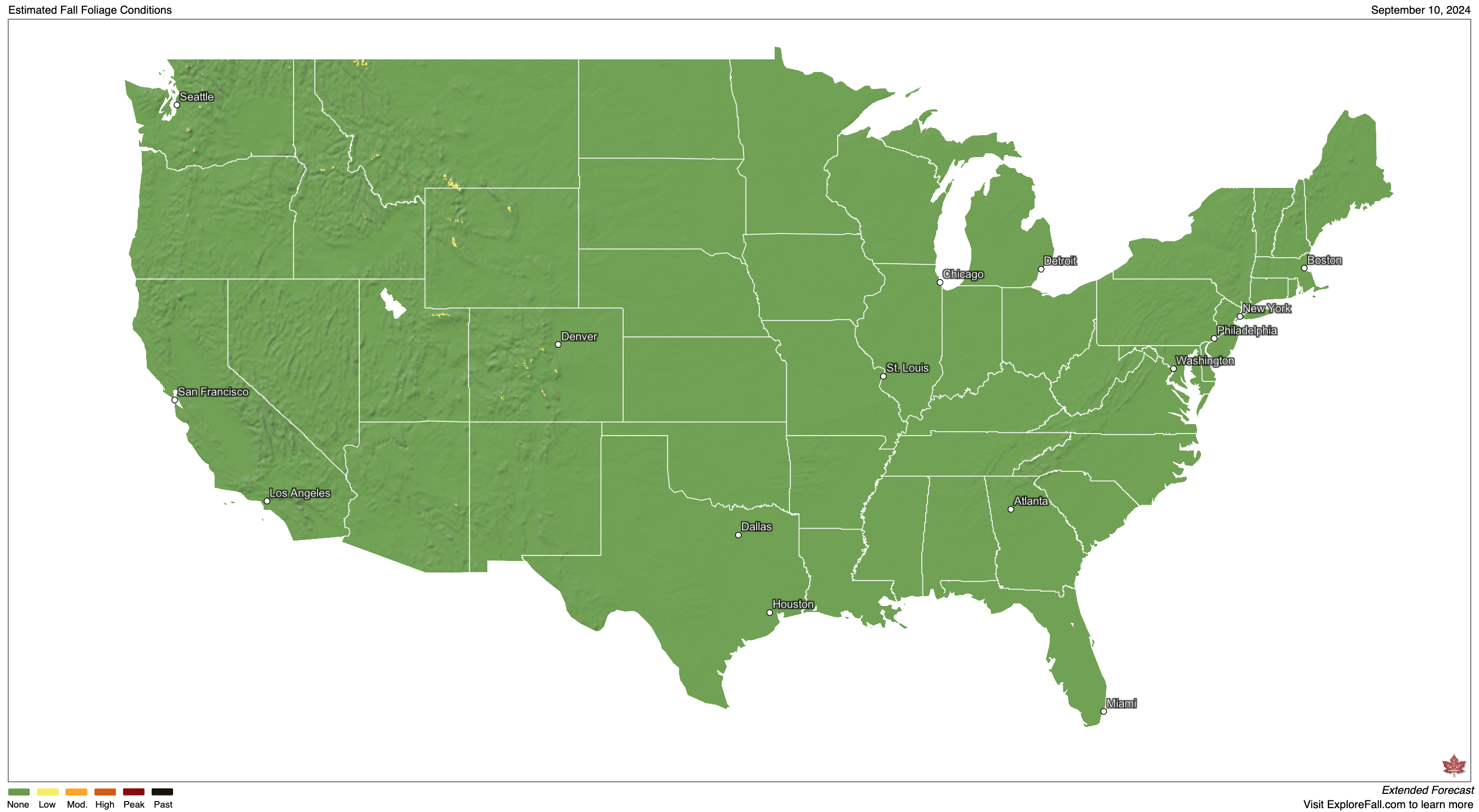 A map that shows all green