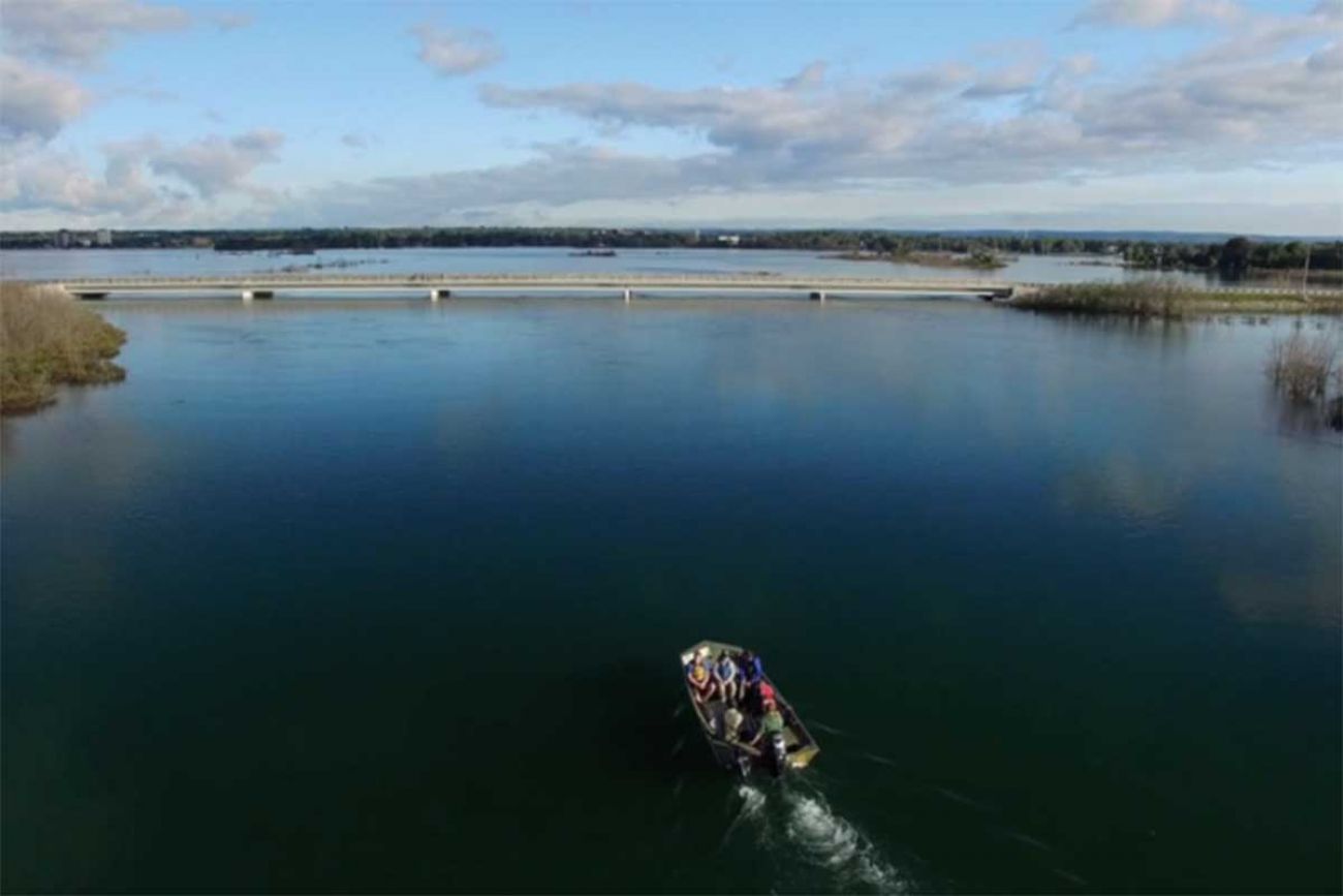 newly built bridge over the St. Marys River