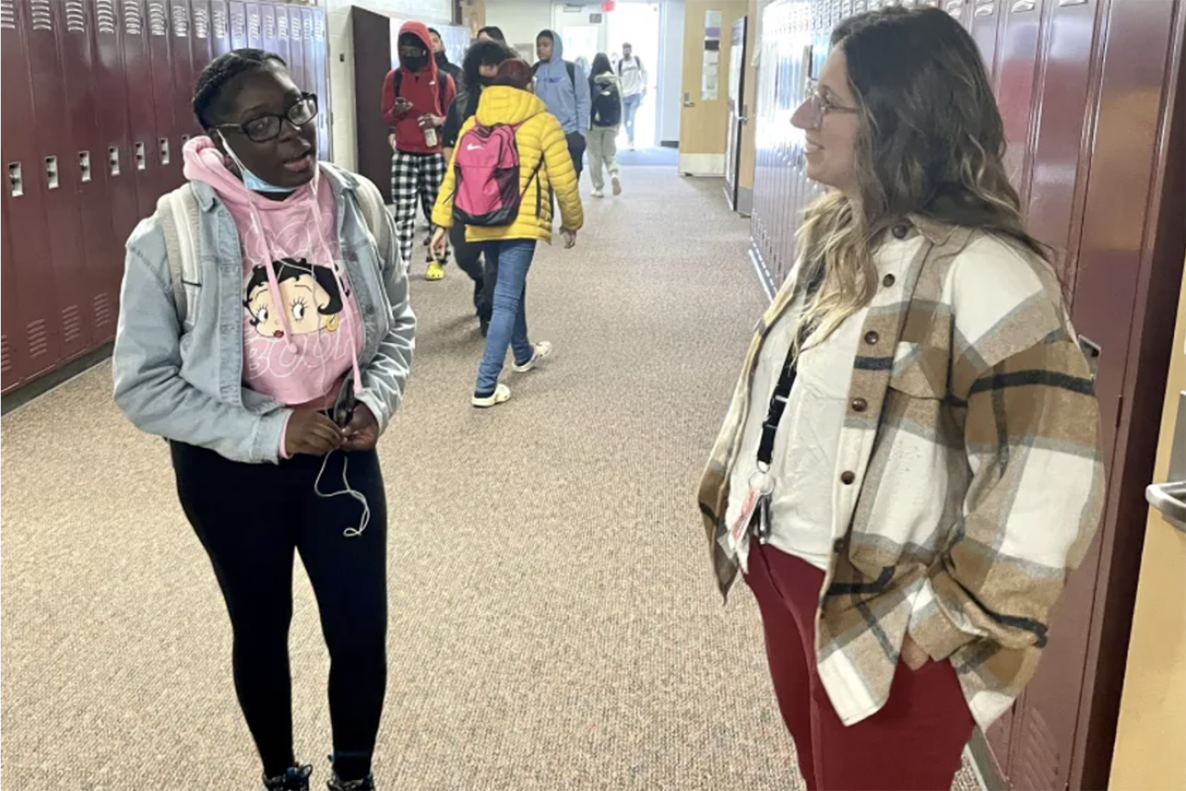 teens in a hallway 