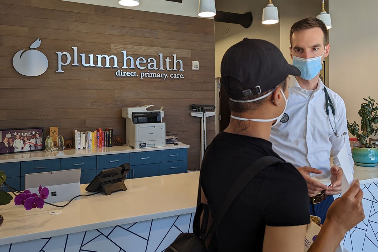 doctor greeting patient