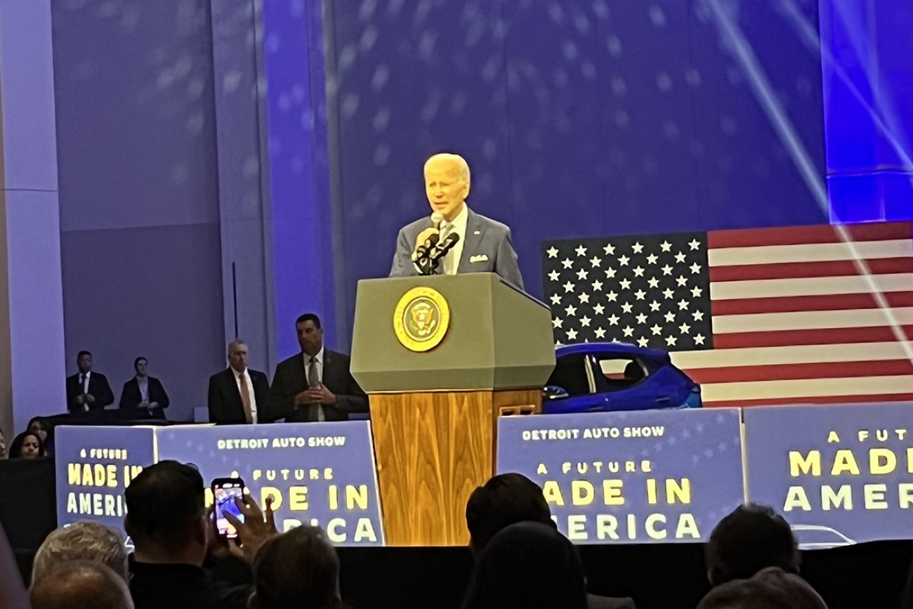 biden on stage