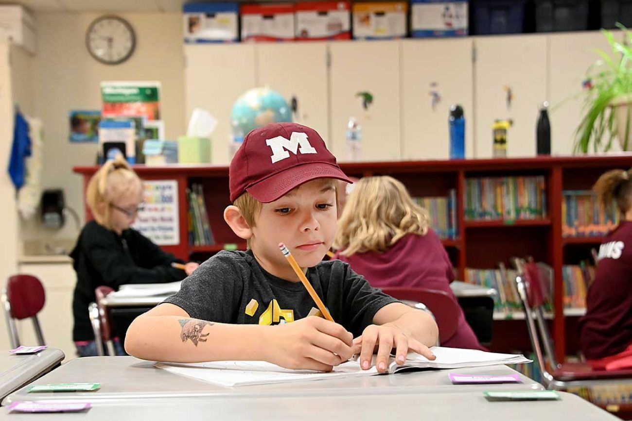 child at school