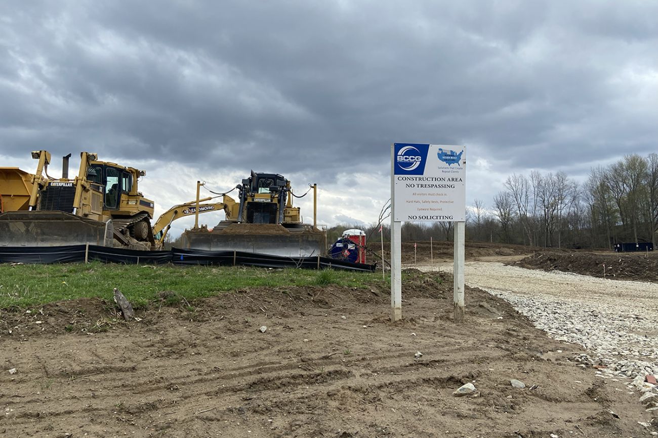 bulldozers at the vacant lot