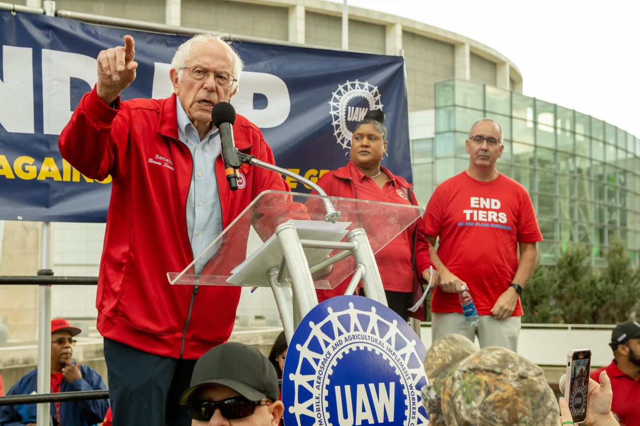 Bernie Sanders on stage