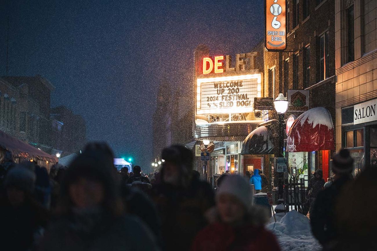 people at “Festival of the Sled Dog” in downtown Marquette