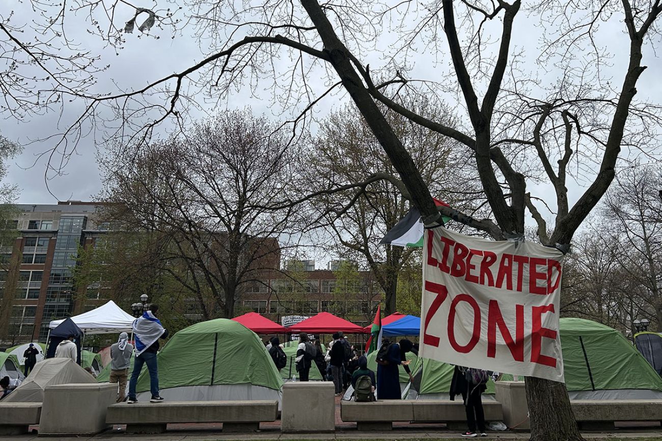 protest at the University of Michigan