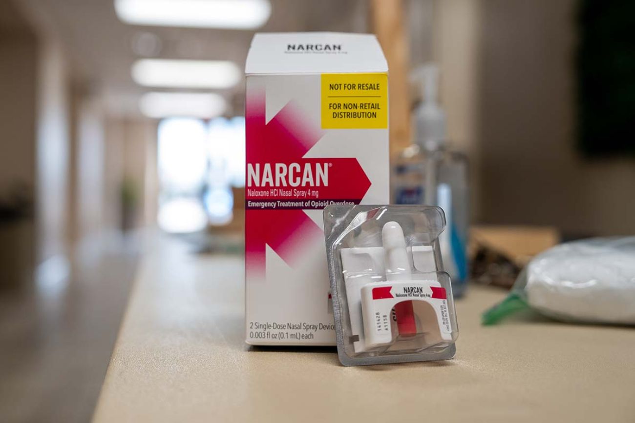 Narcan box on a table