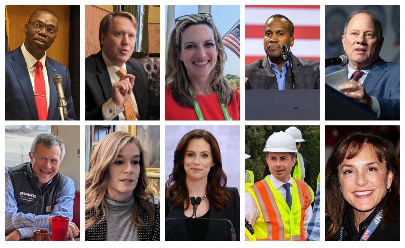 Headshots: Garlin Gilchrist, Aric Nesbitt, Jocelyn Benson, John James, Mike Duggan, Kevin Rinke, Mallory McMorrow, Pete Buttigieg and Lisa McClain