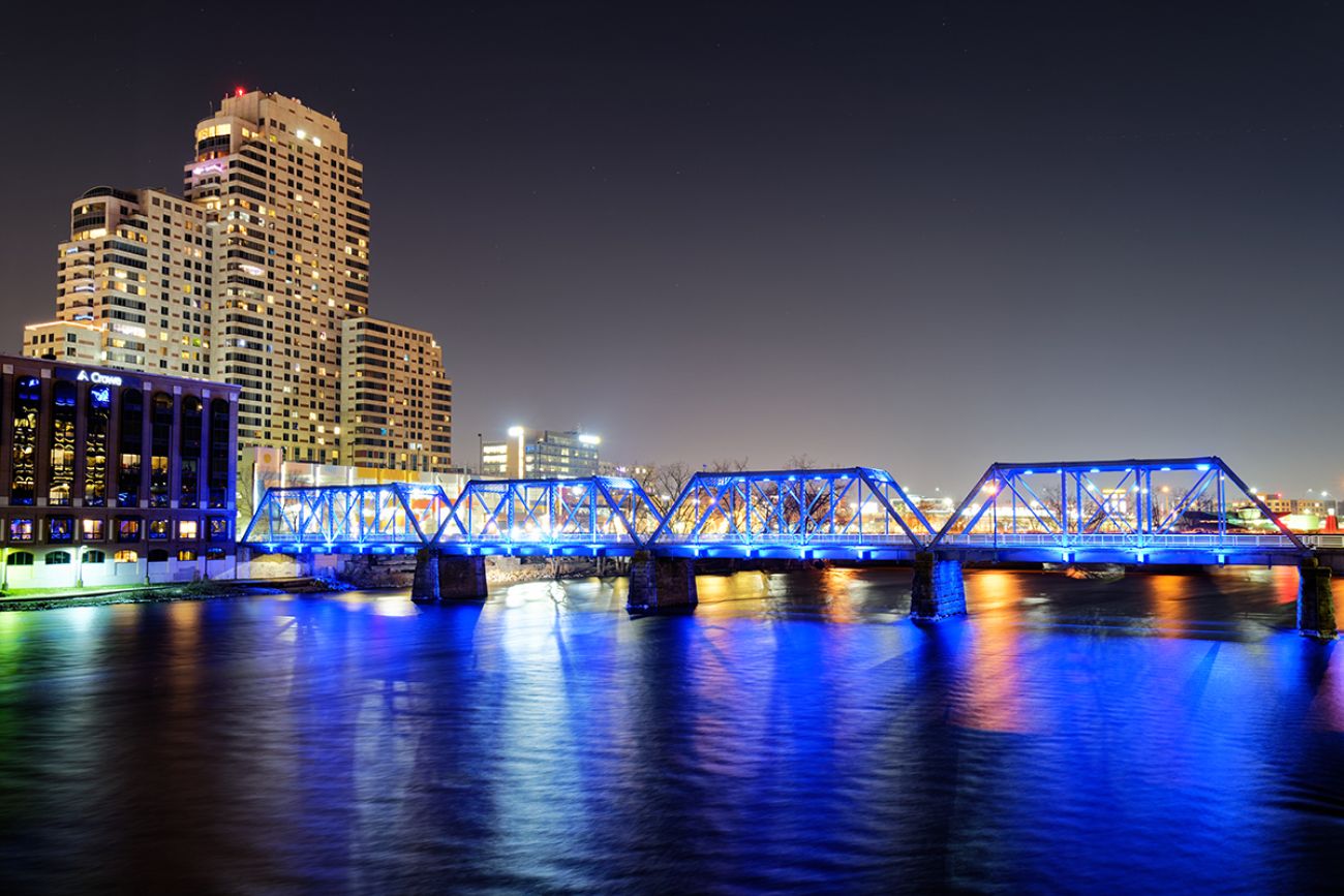 Downtown Grand Rapids at night