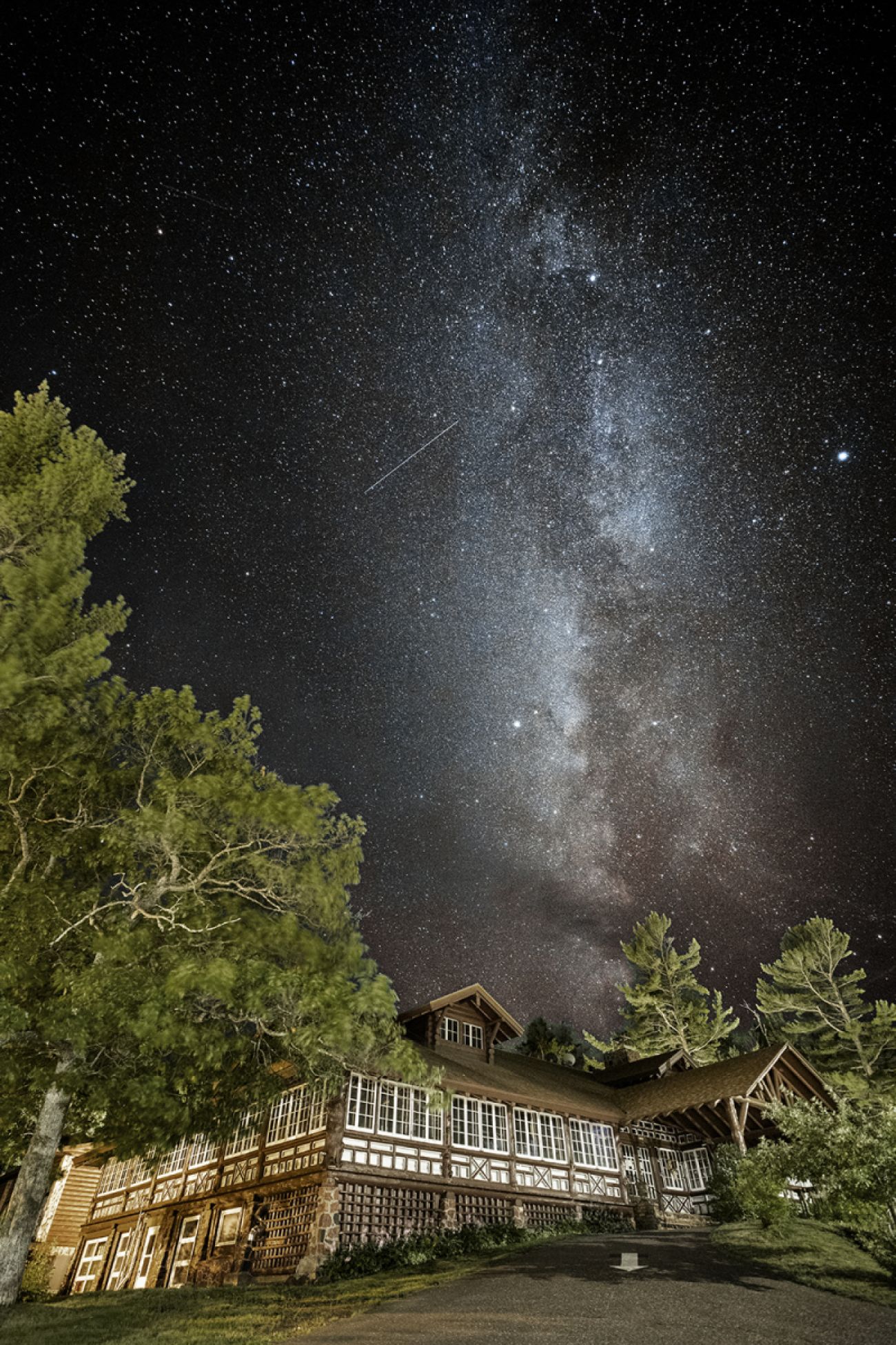 The Milky Way can be seen over the Keweenaw Mountain Lodge in the Upper Peninsula of Michigan.