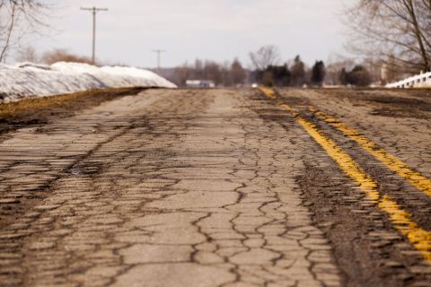 Road with potholes