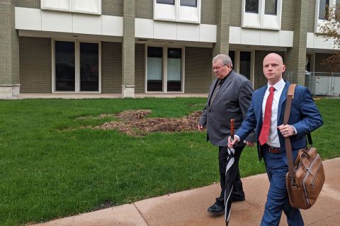 Rick Johnson walking outside