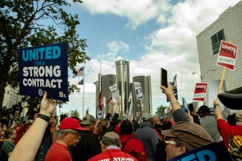 UAW workers on strike