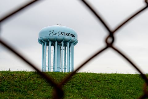 Flint water tower