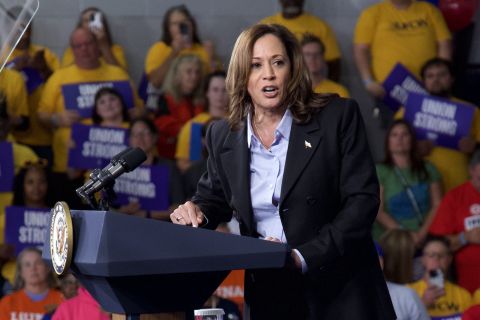 Kamala Harris on stage