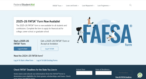 FAFSA website screenshot