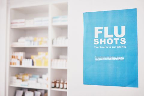 Flu shots poster to promote vaccines