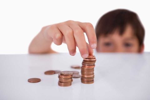 child counting money