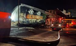 firefighter working to control fire 