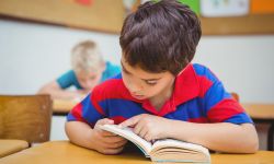 boy reading book