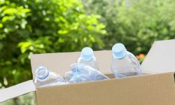 water bottles in a cardboard box