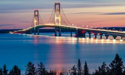 Mackinac Bridge Night Lights