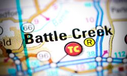 Battle Creek. Michigan. USA on a map