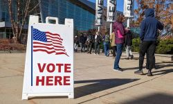 signs that says vote here