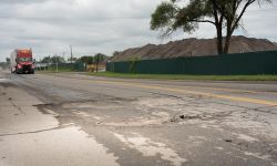 pothole in road