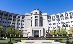 The Hall of Justice building in downtown Lansing is home to the Supreme Court of Michigan