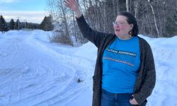 Marie Richards standing outside in the snow. 